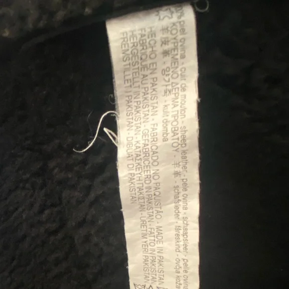 Zara Black Leather Shearling Jacket - Picture 5 of 6